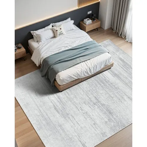 VEVOR Wohnzimmerteppich, 3048x4267 mm, Kurzflor, waschbarer Teppich, rutschfeste Bodenmatte, moderner Flächenteppich, für Schlafzimmer, Büro, Wohnzimmer, Kinderzimmer, Eingangsbereich, Grau – Bild 3
