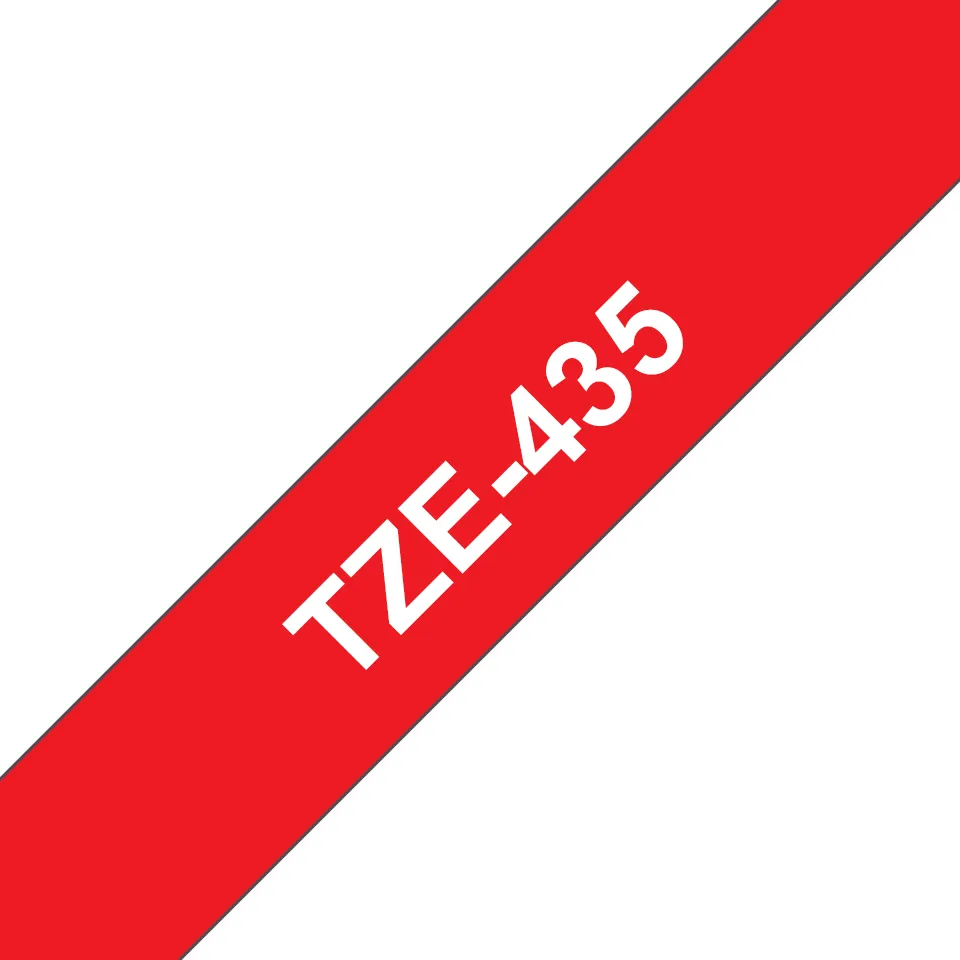 Brother TZE-435 Etiketten erstellendes Band Weiss auf Rot Brother TZE-435 Etiketten erstellendes Band Weiss auf Rot