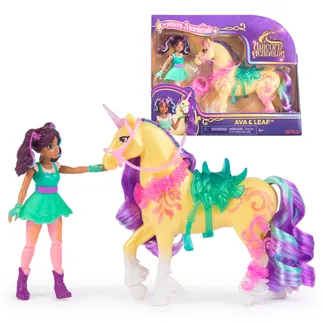 Unicorn Academy – Ava und Einhorn Leaf Set, ca. 12 cm Originalfiguren zur Netflix Serie mit abnehmbarem Sattel, Mähnen- und Schweifbürste und Zubehör, für Kinder ab 4 Jahren Unicorn Academy – Ava und Einhorn Leaf Set, ca. 12 cm Originalfiguren zur Netflix Serie mit abnehmbarem Sattel, Mähnen- und Schweifbürste und Zubehör, für Kinder ab 4 Jahren