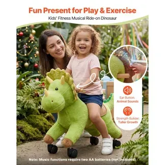VEVOR Reitpferd auf Rollen 55cm, 40kg Belastbare Stehpferd mit Soundfunktion, Spielpferd mit Weichem Sitz Griffen & 360° Lenkrollen, Grüner Dinosaurier zum Draufsitzen & Reiten für Kinder ab 3 Jahren VEVOR Reitpferd auf Rollen 55cm, 40kg Belastbare Stehpferd mit Soundfunktion, Spielpferd mit Weichem Sitz Griffen & 360° Lenkrollen, Grüner Dinosaurier zum Draufsitzen & Reiten für Kinder ab 3 Jahren