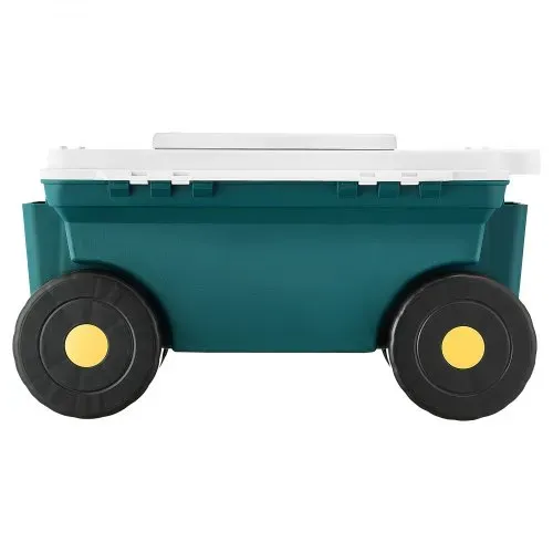 VEVOR Fahrbarer Gartensitz 520 x 310 x 280 mm, Sitzwagen, 2-in-1-Gartenwagen, Rollsitz, Tragkraft bis zu 123 kg, Gartenhelfer, Gartenhocker mit Stauraum zum Jäten & Pflanzen im Garten – Bild 8