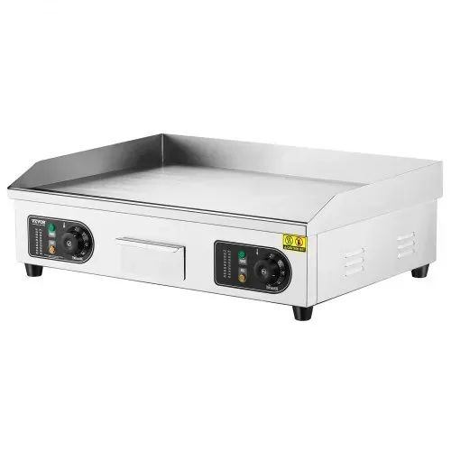 VEVOR Kommerzieller elektrischer Grill, 4000 W, flache Grillplatte für die Arbeitsplatte, einstellbare Temperatur von 122 °F bis 572 °F, 25,98 x 15,75 x 0,39 Zoll, Grillplatte aus Edelstahl mit 2 Schaufeln und 2 Bürsten für Zuhause oder das Restaurant – Bild 8