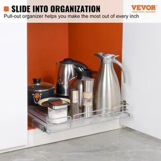 VEVOR ausziehbares Gewürzregal 537x533x85 mm Spülschrankregal Küchenschrank, Schiebeschublade Waschbecken Gewürzregal Schrank Organizer Unterschrankregal 567x563x185 mm (Einbaumaße) VEVOR ausziehbares Gewürzregal 537x533x85 mm Spülschrankregal Küchenschrank, Schiebeschublade Waschbecken Gewürzregal Schrank Organizer Unterschrankregal 567x563x185 mm (Einbaumaße)