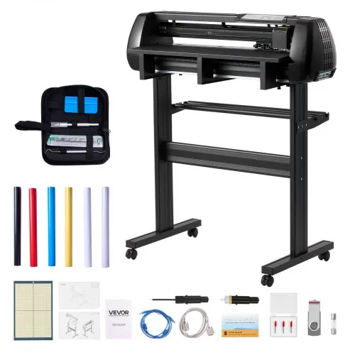 VEVOR Vinylschneidemaschine mit 72 cm max. Zufuhrbreite & Doppelklingen & LED-Anzeige, einstellbares Vinyl-Schneideplotter-Set mit Aufkleberbögen & Transferfolien & Signmaster-Software VEVOR Vinylschneidemaschine mit 72 cm max. Zufuhrbreite & Doppelklingen & LED-Anzeige, einstellbares Vinyl-Schneideplotter-Set mit Aufkleberbögen & Transferfolien & Signmaster-Software