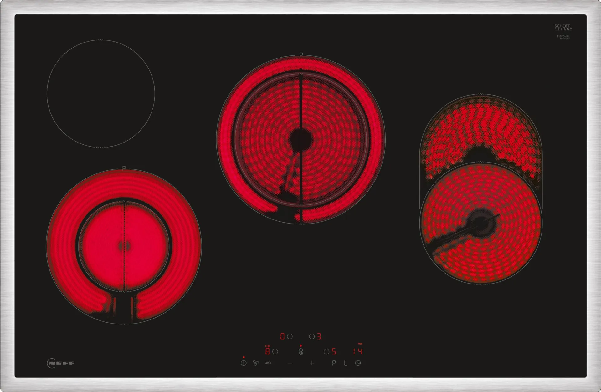 Neff T18SDH9L0 Kochfeld Schwarz Integriert 80 cm Keramik 4 Zone(n) Neff T18SDH9L0 Kochfeld Schwarz Integriert 80 cm Keramik 4 Zone(n)