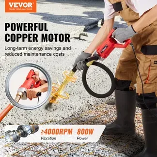 VEVOR Hand-Betonrüttler, 800 W elektrischer Rüttler 4000 U/min, elektrisches Betonrüttlerwerkzeug mit 1,5 m Schaftstange, tragbarer Bleistift-Zementrüttler zum Entfernen von Luftblasen und Mischen von Beton VEVOR Hand-Betonrüttler, 800 W elektrischer Rüttler 4000 U/min, elektrisches Betonrüttlerwerkzeug mit 1,5 m Schaftstange, tragbarer Bleistift-Zementrüttler zum Entfernen von Luftblasen und Mischen von Beton