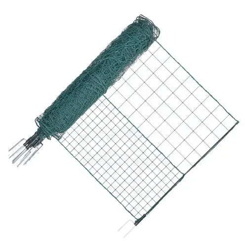VEVOR Begrenzungszaun 25x1,25 m, Weidezaun aus PE, Mobiler Hundezaun mit Doppelspitzenpfählen & Abspannseilen, Hühnerzaun, Gartenzaun, Campingzaun für Hunde, Hühner, Pflanzen, Außenbereiche – Bild 10