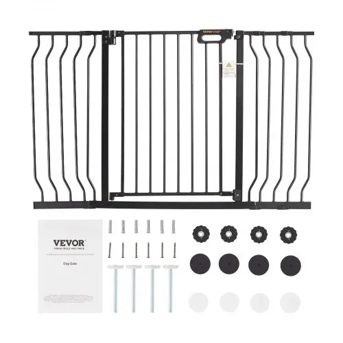 VEVOR Türschutzgitter, Absperrgitter Treppengitter, 749–1346mm Breitenbereich Kindergitter, Haustiergitter, Treppenschutzgitter, Beidseitig Schwenkbare 762mm Höhe, Schwarze Babygitter ohne Bohren – Bild 8