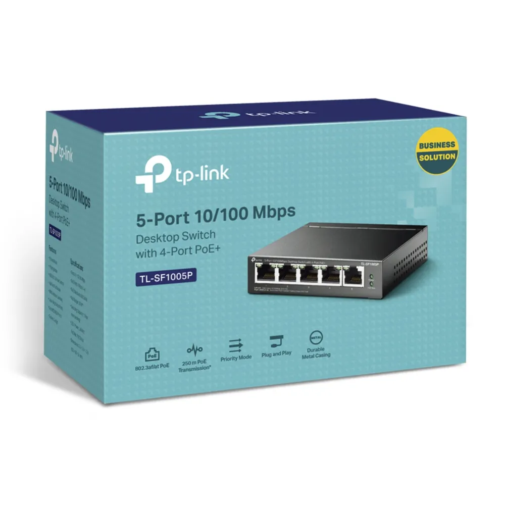 TP-Link 5-Port 10/100Mbps Desktop Switch mit 4-Port PoE+ – Bild 4