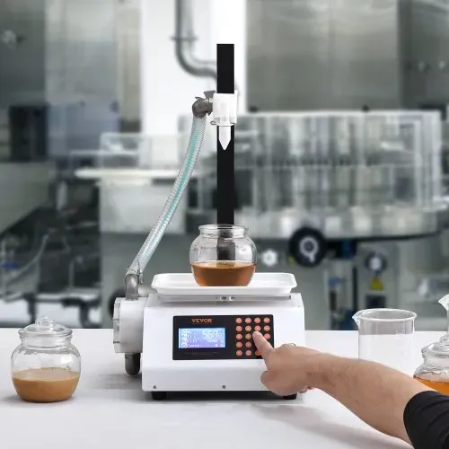 VEVOR Abfüllmaschine 2 L/min Flüssigkeitsabfüllmaschine 50–5000 g Flaschenabfüllmaschine 315 x 260 x 175 mm Pastenfüllmaschine 120-W-Pumpe Automatisch Füllmaschine ideal für Wein Milch usw. – Bild 7