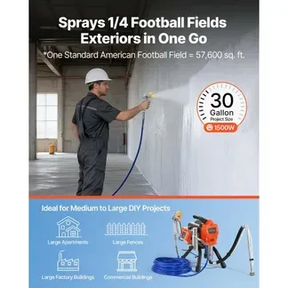 VEVOR Airless-Farbspritzgerät Sprühgerät 1500 W 3300 psi, 2,65 L/min Farbsprühsystem mit Reinigungsbürste & Schlauch & Verlängerungsstange & Düsen, Farbsprühgerät für Wohnungen, Gebäude VEVOR Airless-Farbspritzgerät Sprühgerät 1500 W 3300 psi, 2,65 L/min Farbsprühsystem mit Reinigungsbürste & Schlauch & Verlängerungsstange & Düsen, Farbsprühgerät für Wohnungen, Gebäude