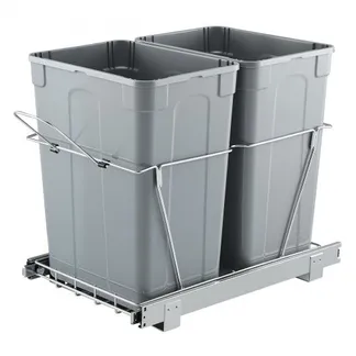 VEVOR ausziehbarer Mülleimer (35 Qt + 35 Qt) für Küchenschränke, doppelter Mülleimer unter der Spüle, Müllbehälter für unter die Spüle, mit robustem Vollauszug-Schiebesystem aus Metall & Griff VEVOR ausziehbarer Mülleimer (35 Qt + 35 Qt) für Küchenschränke, doppelter Mülleimer unter der Spüle, Müllbehälter für unter die Spüle, mit robustem Vollauszug-Schiebesystem aus Metall & Griff