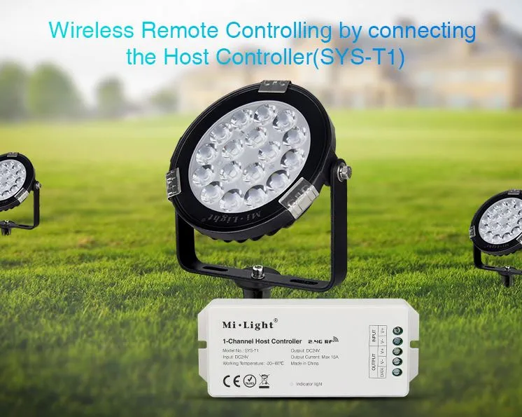 MiBoxer SYS-RC1 LED Subordinate Garten Lampe 9W RGB-WW (RGB-CCT) mit Funk und WLAN IP65 24V – Bild 3