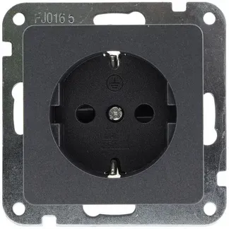 MILOS Schutzkontakt-Steckdose, Anthrazit 250V~/ 16A, OHNE Rahmen, Klemmanschluss MILOS Schutzkontakt-Steckdose, Anthrazit 250V~/ 16A, OHNE Rahmen, Klemmanschluss