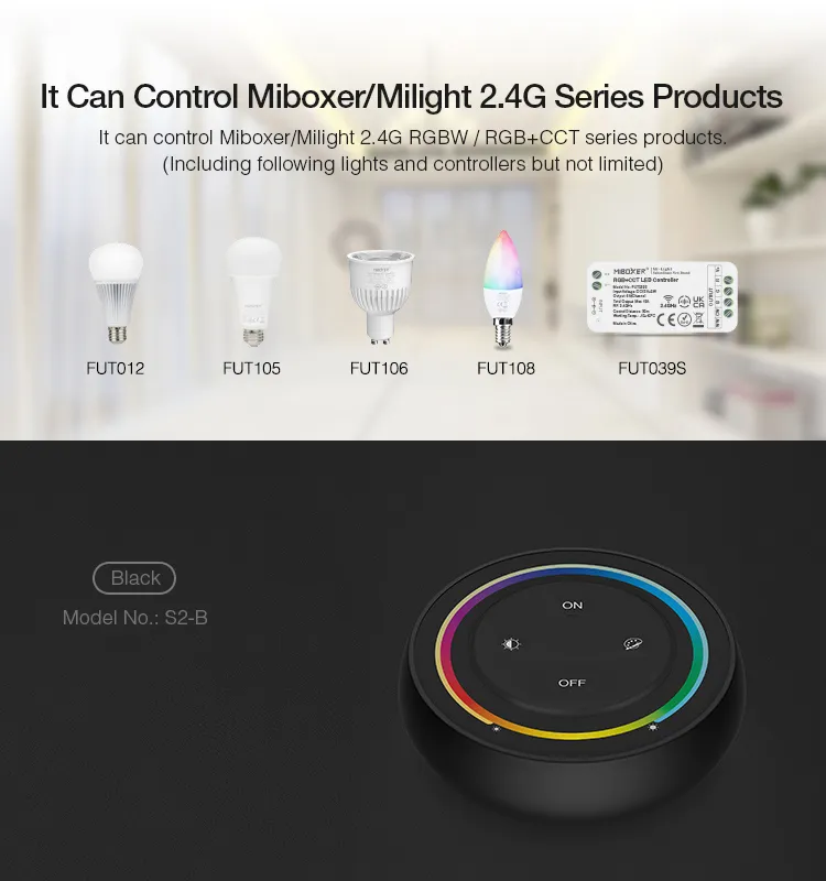 MiBoxer S2-B LED Fernbedienung Rainbow remote (b) RGB-WW (RGB+CCT) – Bild 7
