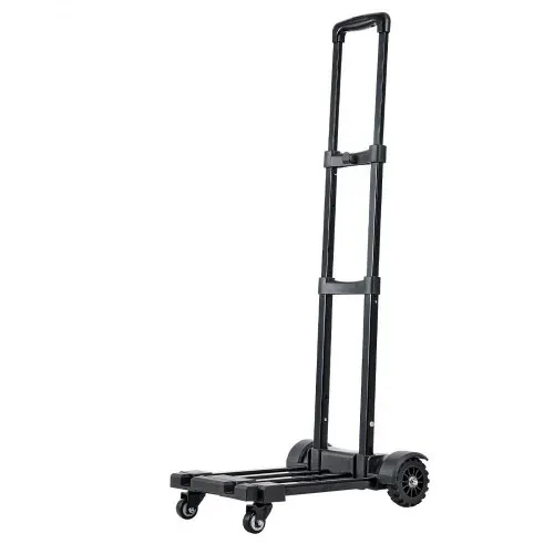 VEVOR Sackkarre klappbar, 131,5kg Tragkraft, Transportkarre mit 4 Rädern, 2 elastischen Seilen & erweiterbarer Basis, Transportwagen für Flughafen, Reisegepäck, Büroumzüge, Schwarz, 530x320x970mm – Bild 10