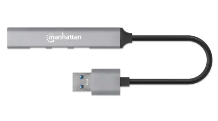 Manhattan 168427 Schnittstellen-Hub USB 3.2 Gen 1 (3.1 Gen 1) Type-A 5000 Mbit/s Grau – Bild 5