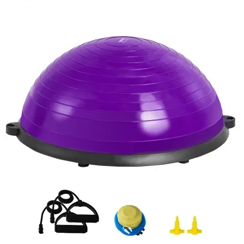 VEVOR Halb-Gymnastikball-Trainer, 23 Zoll Balance-Ball-Trainer, 660 lbs Stabilitätsball, Yoga-Ball mit Widerstandsbändern und Fußpumpe, Kraft-Fitnessball für das Heim-Fitnessstudio, Ganzkörpertraining – Bild 8