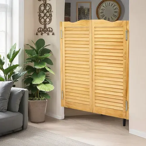 VEVOR Saloontür, 907x28x1060 mm, Schwingtür mit Scharnieren & Beschlagsatz, Flügeltür, einfach zu installieren, gewölbte Innenschwingtüren für Cafés, Flur, Küche, Bar, Pub, Eingang, Holzfarbe – Bild 7