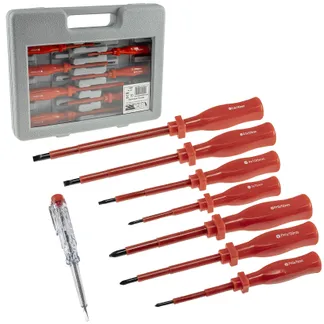 Schraubendreher-Set „KS-8 Elektro“ mit Koffer, isolierter Schaft, 8-teilig Schraubendreher-Set „KS-8 Elektro“ mit Koffer, isolierter Schaft, 8-teilig