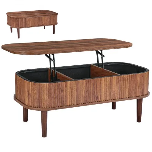 VEVOR Couchtisch Höhenverstellbar 1000x480x405-545 mm, Wohnzimmertisch mit Stauraum, Ausziehbarer Kaffeetisch im Mid-Century-Stil aus MDF, Hubtischplatte für Zuhause & Büro, Walnussfarbe VEVOR Couchtisch Höhenverstellbar 1000x480x405-545 mm, Wohnzimmertisch mit Stauraum, Ausziehbarer Kaffeetisch im Mid-Century-Stil aus MDF, Hubtischplatte für Zuhause & Büro, Walnussfarbe