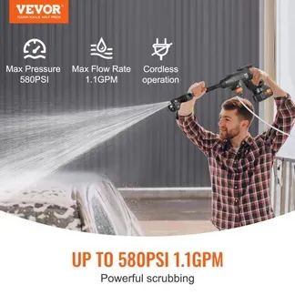VEVOR Akku Hochdruckreiniger Kabellos Wasser Druckreiniger Spritzpistole Druckreinigerpistole (220W 21V, 40bar, zur mobilen Reinigung und Bewässerung, 4L/min, inkl. Zubehör, Ladegerät) VEVOR Akku Hochdruckreiniger Kabellos Wasser Druckreiniger Spritzpistole Druckreinigerpistole (220W 21V, 40bar, zur mobilen Reinigung und Bewässerung, 4L/min, inkl. Zubehör, Ladegerät)