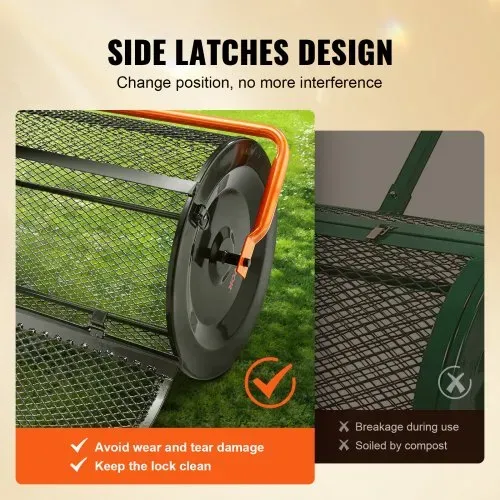 VEVOR Kompoststreuer aus Stahl Torfmoosstreuer 1,27x2cm Mesh-Korb Garten Rasen Streuer Grifflänge von 62 bis 67,5cm verstellbar 61cm Metall Mesh Korb Ideal für Dünger wie Kompost Mist Erde Torfmoos – Bild 3