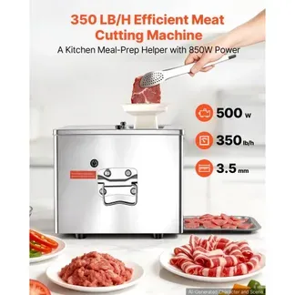 VEVOR Fleischschneidemaschine Fleischschneider 550 W 159 kg/h kommerzielle Fleischschneidemaschine aus Edelstahl (3,5 mm dick), elektrischer Lebensmittelschneider für Restaurant, Supermarkt VEVOR Fleischschneidemaschine Fleischschneider 550 W 159 kg/h kommerzielle Fleischschneidemaschine aus Edelstahl (3,5 mm dick), elektrischer Lebensmittelschneider für Restaurant, Supermarkt