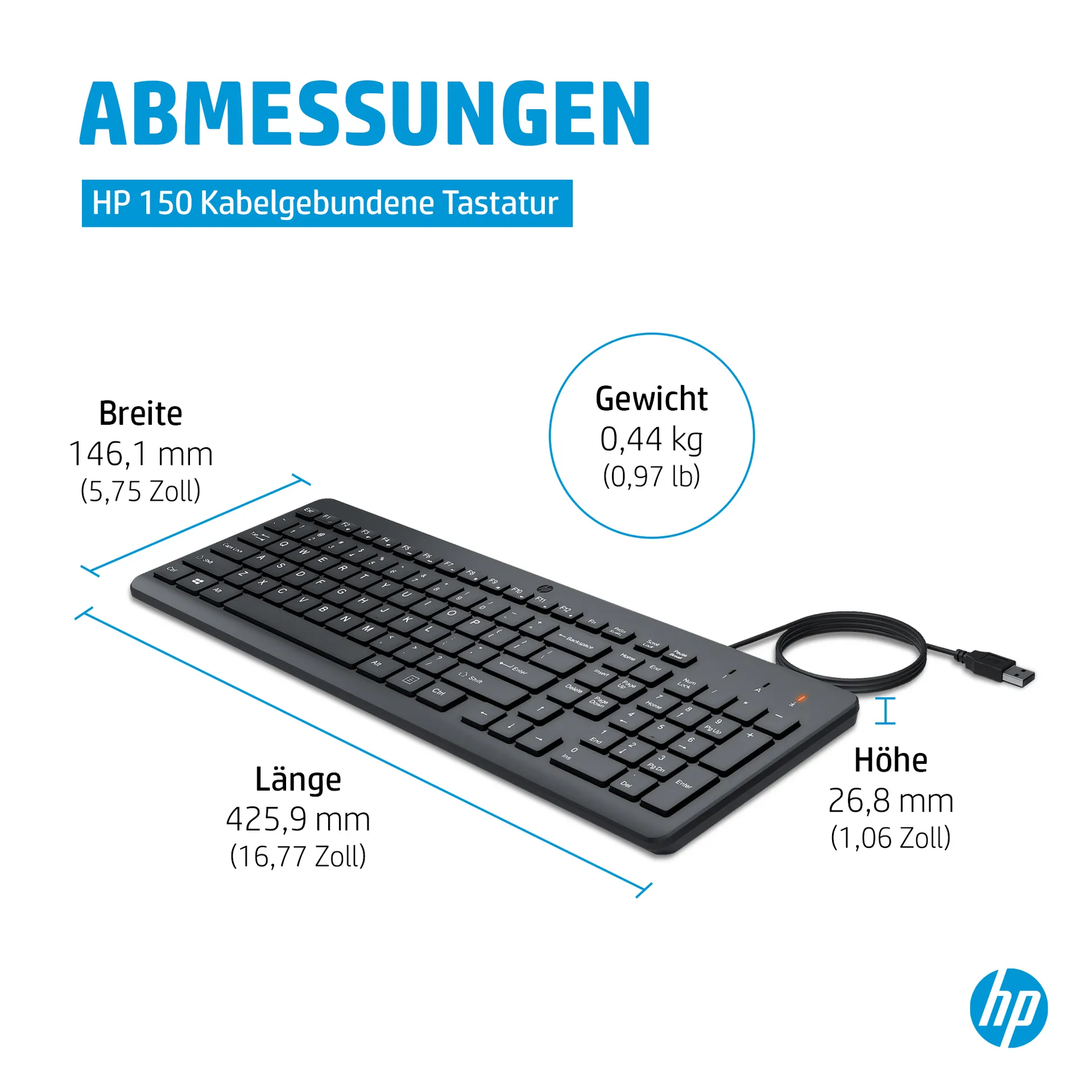 HP 150 Kabelgebundene Tastatur – Bild 5
