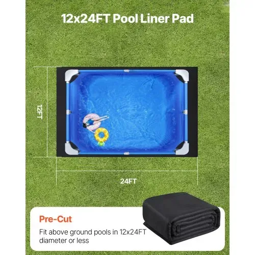 VEVOR Rechteckige Poolunterlage, 3,6 x 7,3 m, Bodenplane für oberirdische Schwimmbecken, extra dicke Bodenschutzplane, Poolmatte aus Geotextilmaterial, verlängert die Lebensdauer der Folie – Bild 4