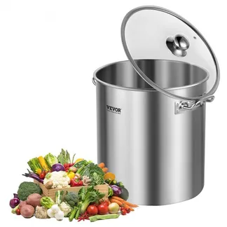 VEVOR Suppentopf aus Edelstahl, 22,7 L Kochtöpfe Großraumtopf, Kochgeschirr-Saucentopf mit Deckel & Griff, Suppentopf in Handelsqualität, Schleifbehandlung, zum Dämpfen Kochen oder Braten, Silber VEVOR Suppentopf aus Edelstahl, 22,7 L Kochtöpfe Großraumtopf, Kochgeschirr-Saucentopf mit Deckel & Griff, Suppentopf in Handelsqualität, Schleifbehandlung, zum Dämpfen Kochen oder Braten, Silber