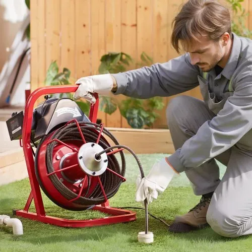 VEVOR Rohrreinigungsmaschine 50 FT x 3/8 Zoll, Kanalisationsspirale mit manueller Zuführung, 250 W elektrische Rohrreinigungsmaschine mit 4 Schneidern und luftaktiviertem Fußschalter für 2" bis 4" Rohre – Bild 7