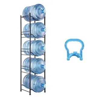 VEVOR Wasserkrughalter mit 5 Ebenen, 5-Gallonen-Wasserflaschenhalter, einreihiges Wasserflaschenregal für 5 Flaschen, robustes Wasserkrugregal für Küche, Büro, Wohnzimmer, schwarz VEVOR Wasserkrughalter mit 5 Ebenen, 5-Gallonen-Wasserflaschenhalter, einreihiges Wasserflaschenregal für 5 Flaschen, robustes Wasserkrugregal für Küche, Büro, Wohnzimmer, schwarz