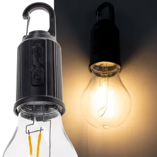 LED Glühlampe mit Akku „CT-KL3“, dimmbar mit Haken / Karabiner, 3000k / Warmweiß LED Glühlampe mit Akku „CT-KL3“, dimmbar mit Haken / Karabiner, 3000k / Warmweiß