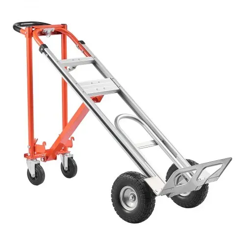 VEVOR 4-in-1-Sackkarre, 453,6 kg Tragkraft im 4-Rad-Modus, umwandelbare Transportkarre mit rutschfestem Griff & Rädern, Handkarre aus Aluminiumlegierung, Transportroller für Umzüge, Büros & Lager – Bild 9