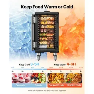 VEVOR Isolierter Lebensmittelbehälter-Träger, Frontlader, Catering-Box mit Rädern, 103 L, Schwarz VEVOR Isolierter Lebensmittelbehälter-Träger, Frontlader, Catering-Box mit Rädern, 103 L, Schwarz