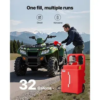 VEVOR Kraftstofftrolley, 121 L, Kraftstoffkanister mit 12 V DC Kraftstofftransferpumpe, 3,96 m Förderschlauch & Düse, Gasbehälter für Motorboote, Geländefahrzeuge, Generatoren, Diesel & Kerosin VEVOR Kraftstofftrolley, 121 L, Kraftstoffkanister mit 12 V DC Kraftstofftransferpumpe, 3,96 m Förderschlauch & Düse, Gasbehälter für Motorboote, Geländefahrzeuge, Generatoren, Diesel & Kerosin