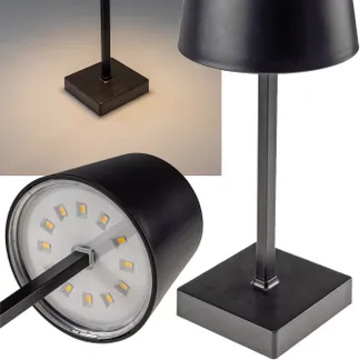 LED Tischleuchte 26cm, Schwarz 3xAAA Batterie, dimmbar, Licht Warmweiß LED Tischleuchte 26cm, Schwarz 3xAAA Batterie, dimmbar, Licht Warmweiß