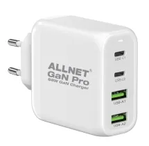 ALLNET Ersatznetzteil QC USB-C PD GaN Netzteil Power Supply 68 Watt 2x USB Typ-A QC, 2x USB Typ-C**EU PLUG** ALLNET Ersatznetzteil QC USB-C PD GaN Netzteil Power Supply 68 Watt 2x USB Typ-A QC, 2x USB Typ-C**EU PLUG**