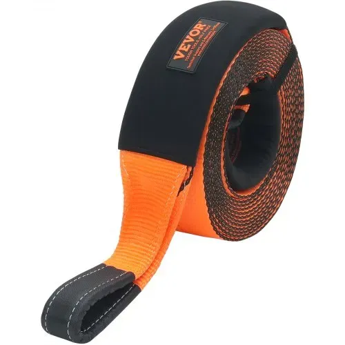 VEVOR Abschleppgurt 101,6 mm x 9,1 m, 21092 kg Bruchfestigkeit, dreifach verstärkte Schlaufengurte, Abschleppen und Bergen im Gelände, extreme Wetterbeständigkeit, Schutzhüllen und Aufbewahrungstasche – Bild 9