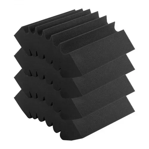 VEVOR Akustikschaumstoff Akustikpaneele 4er-Set, 42x16x30cm, selbstklebende schalldichte Wandplatten, Akustikplatte, Akustikschaumstoff-Matten für Studiowände & -decken, schwarz – Bild 9