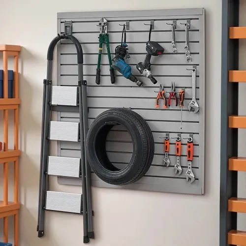 VEVOR Werkzeugwand 1230x1235x20mm, PVC-Garagen-Lamellenwand, grauer Wand-Organizer 136 kg pro Platte, Lamellenwandpaneel mit Kupplungsstruktur & DIY-Zuschnitt, geeignet für Lagerung & Präsentation – Bild 7