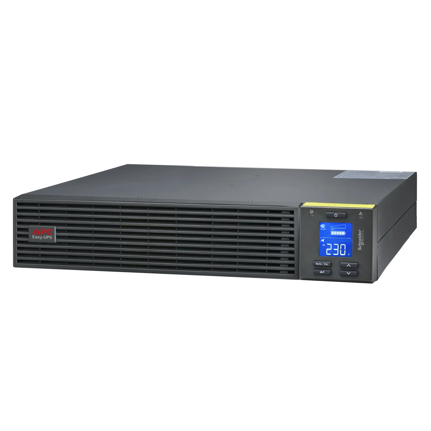 APC Easy UPS On-Line, 3kVA/2700W, Rackmontage 2HE, 230V, 6x IEC C13 + 1x IEC C19 Ausgänge, Intelligenter Kartensteckplatz, LCD, ohne Rackmontagekit APC Easy UPS On-Line, 3kVA/2700W, Rackmontage 2HE, 230V, 6x IEC C13 + 1x IEC C19 Ausgänge, Intelligenter Kartensteckplatz, LCD, ohne Rackmontagekit