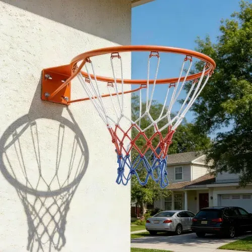VEVOR Basketballkorb Hangring Basketballring 483 mm, Basketball Basketballring Netz 577 x 483 x 110 mm Qualität-und Sicherheitsgeprüft Indoor & Outdoor, Universal Stabiler Basketballkorb Orange – Bild 7