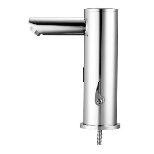 VEVOR berührungsloser Waschtischhahn Sensorhahn Badezimmer, automatische Waschtischarmatur, freihändig einstellbarer Einhebelmischer, batteriebetriebener Wasserhahn gebürstetes Nickelsilber – Bild 9