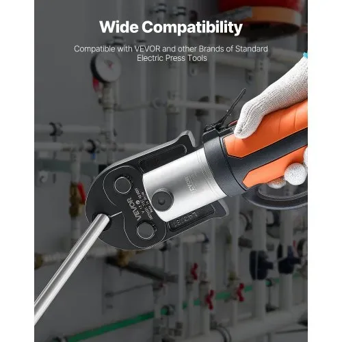 VEVOR V12 Pressbacke, 12 mm Pressbacke für V-Typ Edelstahlrohre, Crimpbacken aus Stahl, kompatibel mit Standard-Crimpwerkzeugen, ideal für HLK-Systeme, Gaspipelines & Strahlungsheizungssysteme – Bild 2