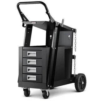 VEVOR Schweißwagen 2 Ablageflächen mit 4 Schubladen Schweißmobil Max. 100-120kg Wagen für Schweßgeräte mit 2 Gasflaschenhalterung Ideal für Handschweißen Schutzgasschweißen Argon-Lichtbogenschweißen VEVOR Schweißwagen 2 Ablageflächen mit 4 Schubladen Schweißmobil Max. 100-120kg Wagen für Schweßgeräte mit 2 Gasflaschenhalterung Ideal für Handschweißen Schutzgasschweißen Argon-Lichtbogenschweißen