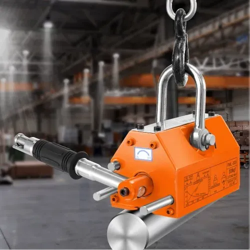 VEVOR Lasthebemagnet Kranmagnet (300 kg Tragfähigkeit, 750 kg Zugkraft, -40 bis 80 ℃), 10 Stk. Magnete Handgesteuertes Gabelanheben Magnetlifter Magnetheber Gelb Neodymium Lifting Magnet Werkzeug – Bild 7