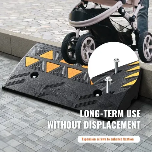 VEVOR Schwellenrampe Vollgummi Türschwellenrampe Max. Tragfähigkeit bis zu 15Tonnen Bordsteinrampe 50x30x10,8cm Rollstuhlrampe Auffahrrampe Gummirampe Geeignet für unebenen Boden Bordsteinkanten – Bild 5