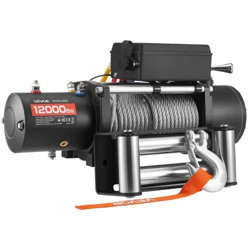 VEVOR Elektrische Seilwinde, 5400 kg, 12 V DC Elektrowinde mit 24 m Stahlseil, kabellose & kabelgebundene Fernbedienung, IP55 Offroadwinde zum Abschleppen von SUV, Jeep, Anhänger, Boot, Geländewagen – Bild 9